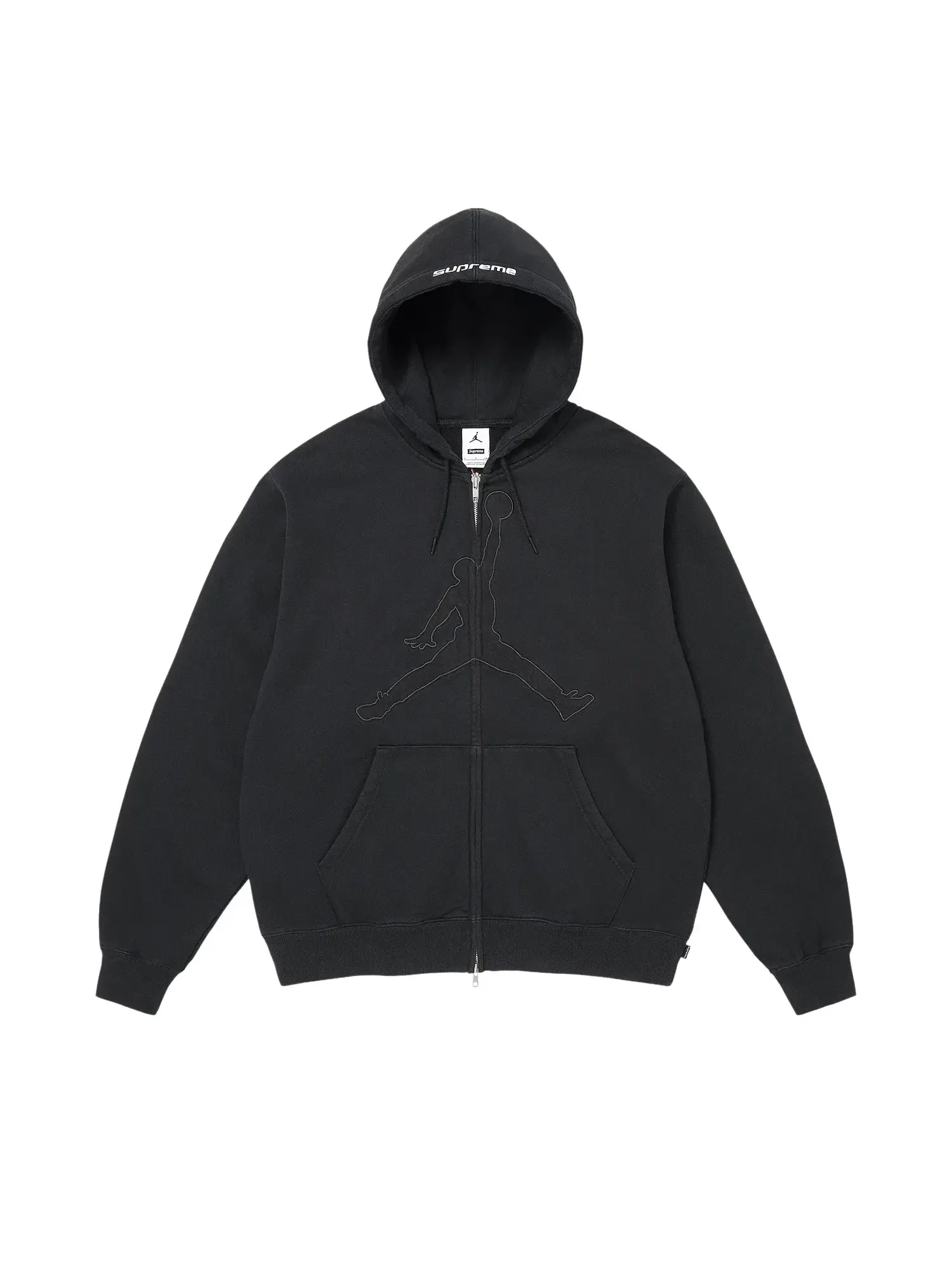 Толстовка Supreme x Jordan на молнии с капюшоном — изображение 1 из 2, черный
