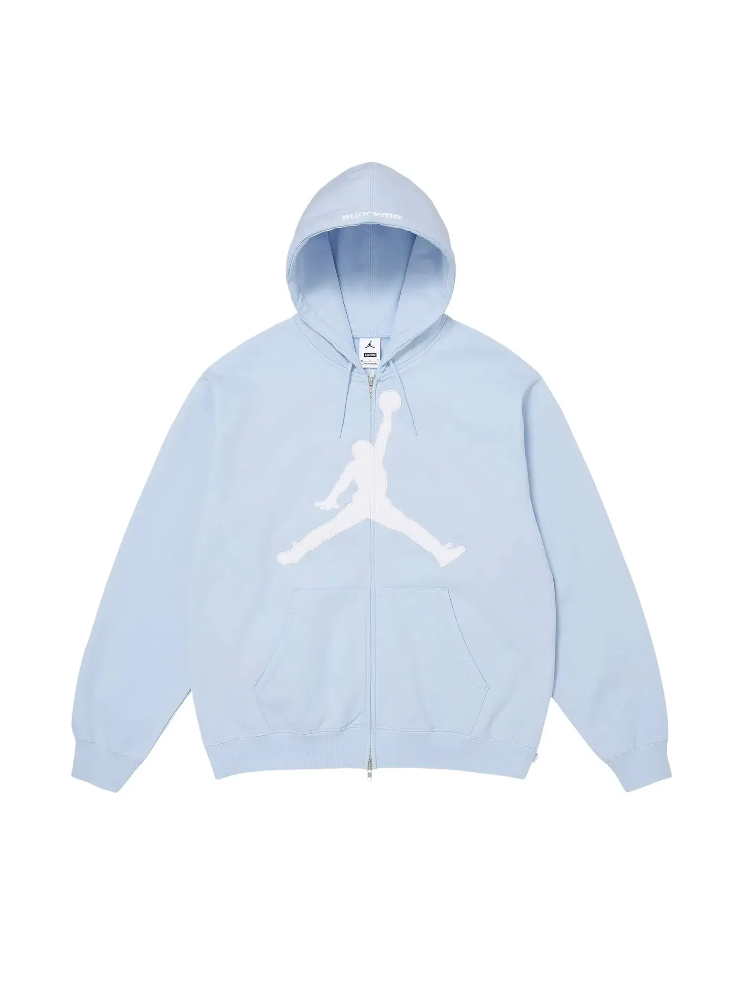 Толстовка Supreme x Jordan на молнии с капюшоном — изображение 1 из 2, светлый синий