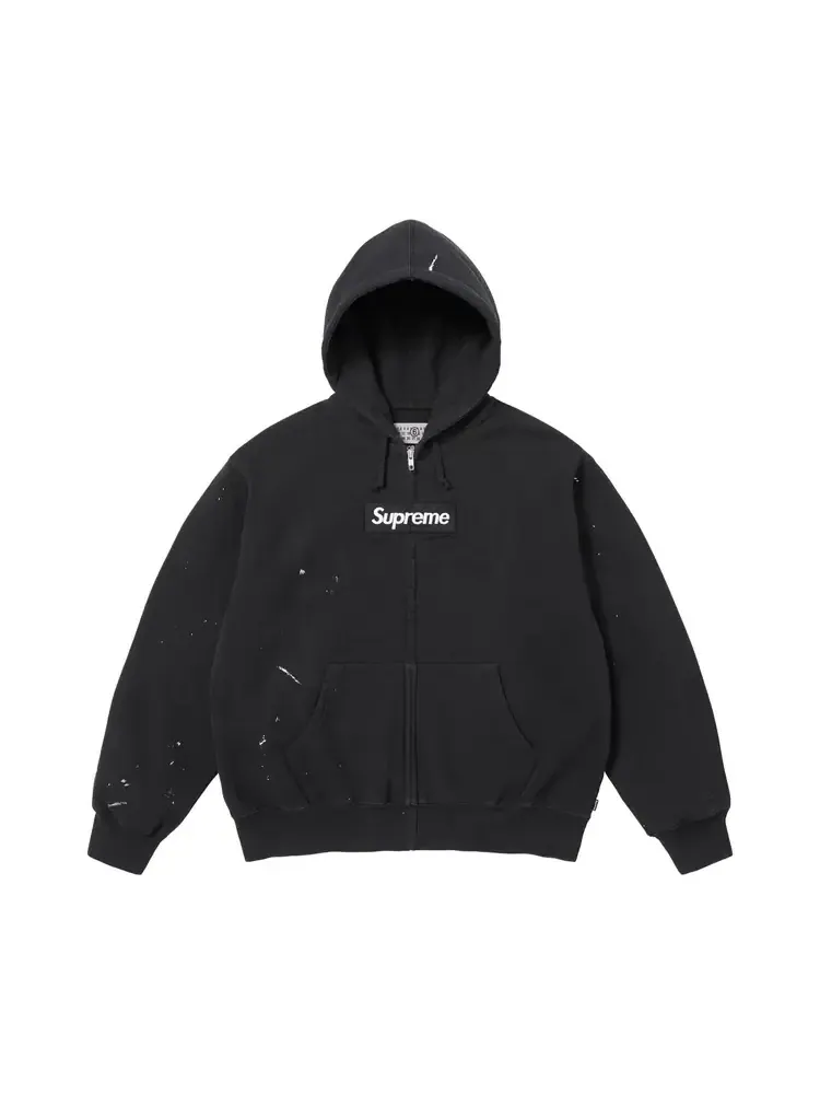 Толстовка Supreme x MM6 Maison Margiela с логотипом в виде коробки и застежкой-молнией — изображение 1 из 2, черный