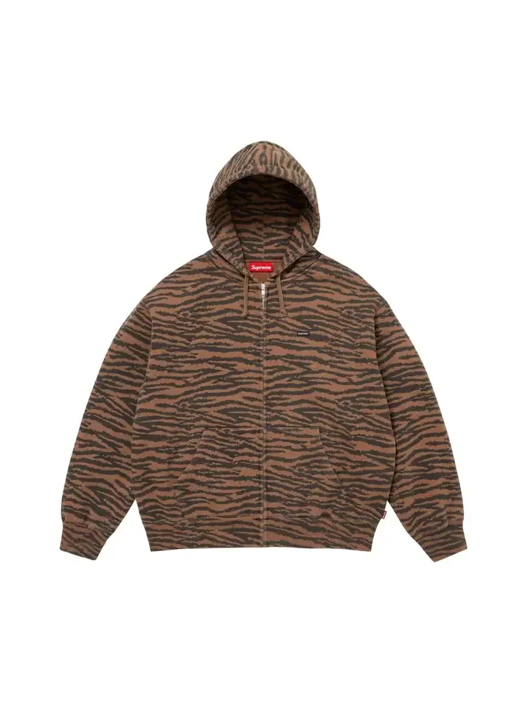 Толстовка Supreme Small Box Zip Up Hooded Sweatshirt — изображение 1 из 1, коричневый