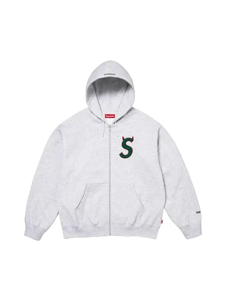 Толстовка Supreme Devil S Logo на молнии с капюшоном — изображение 1 из 1, серый