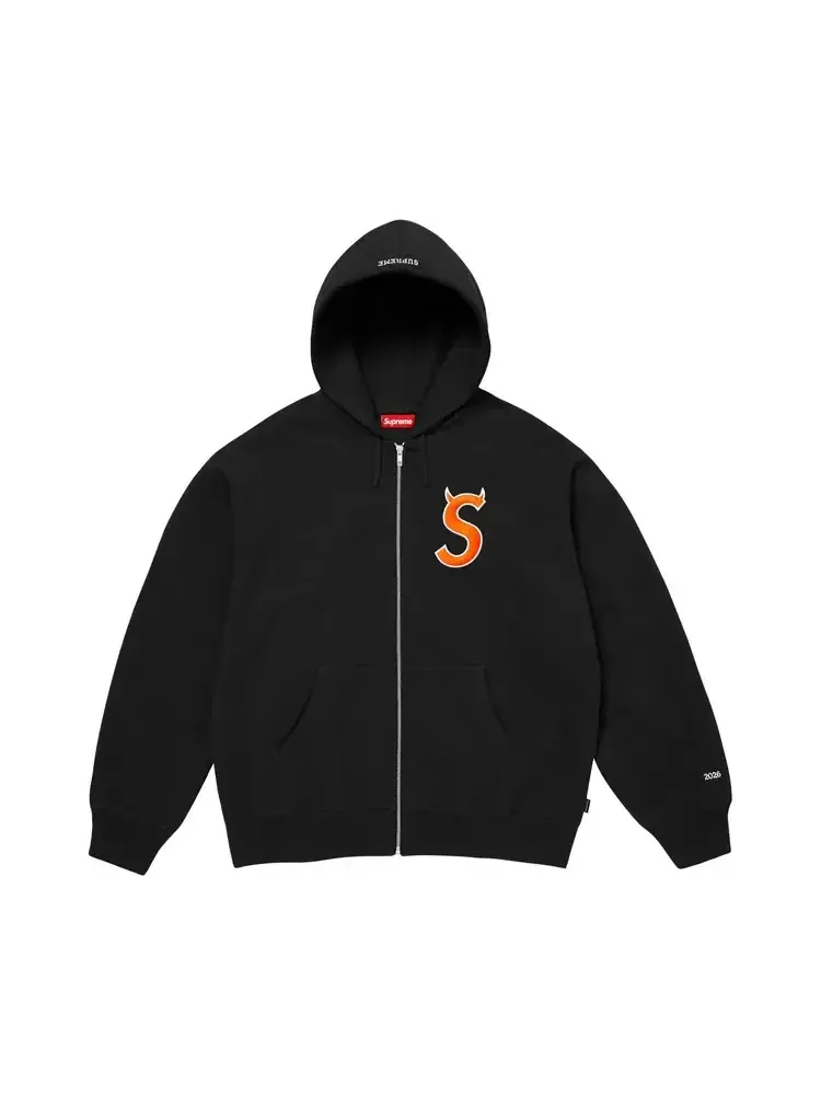 Толстовка Supreme Devil S Logo на молнии с капюшоном — изображение 1 из 1, черный