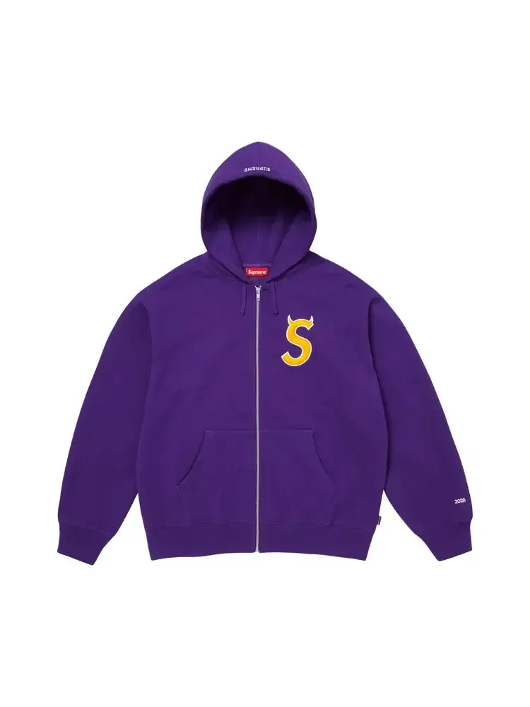 Толстовка Supreme Devil S Logo на молнии с капюшоном — изображение 1 из 1, фиолетовый