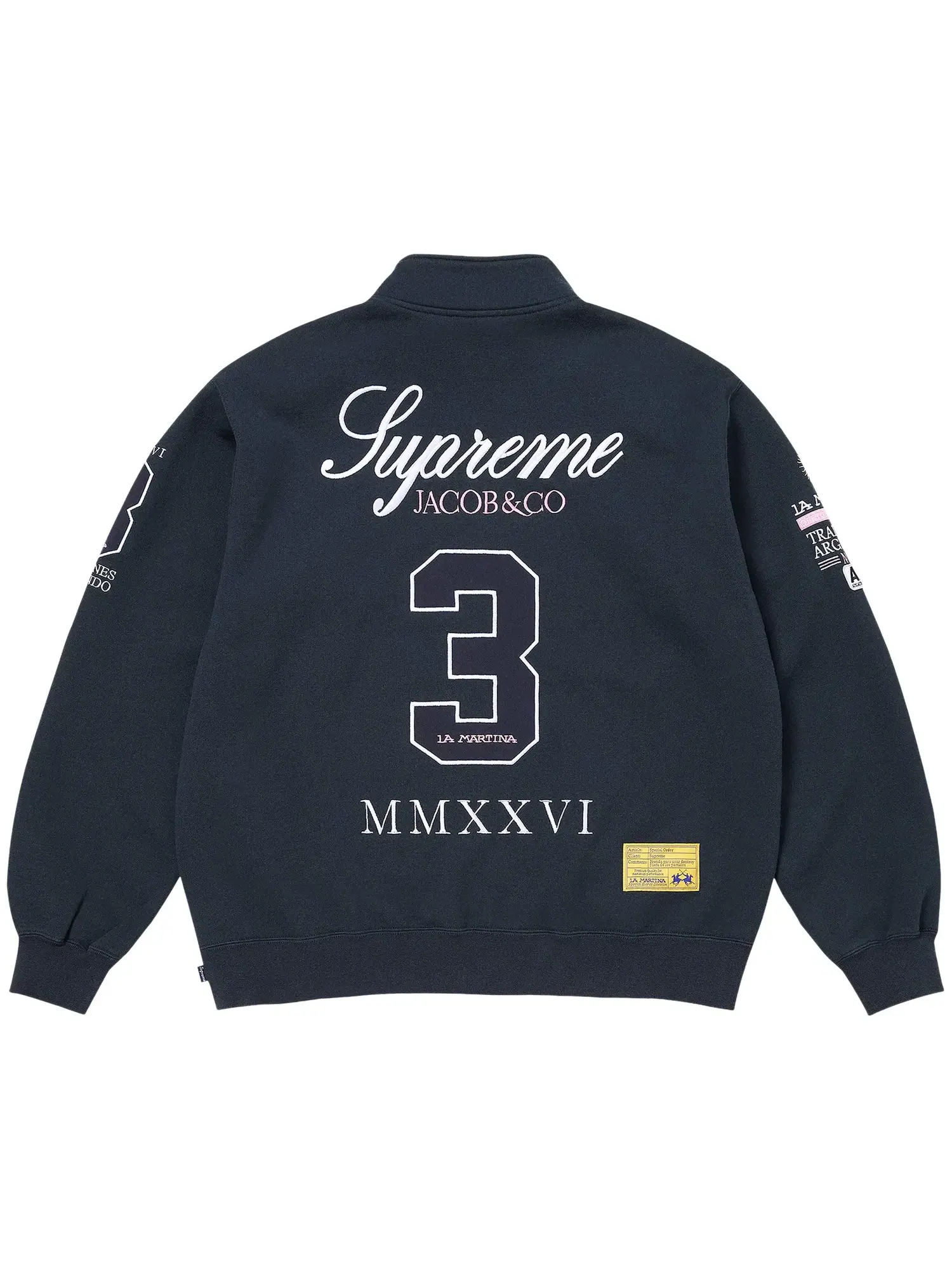 Толстовка на молнии Supreme x La Martina x Jacob & Co — изображение 2 из 2, темно-синий