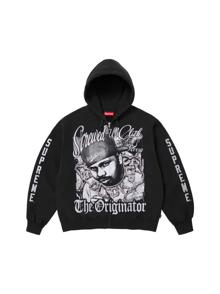 Толстовка на молнии с капюшоном Supreme x Dj Screw — изображение 1 из 2, черный