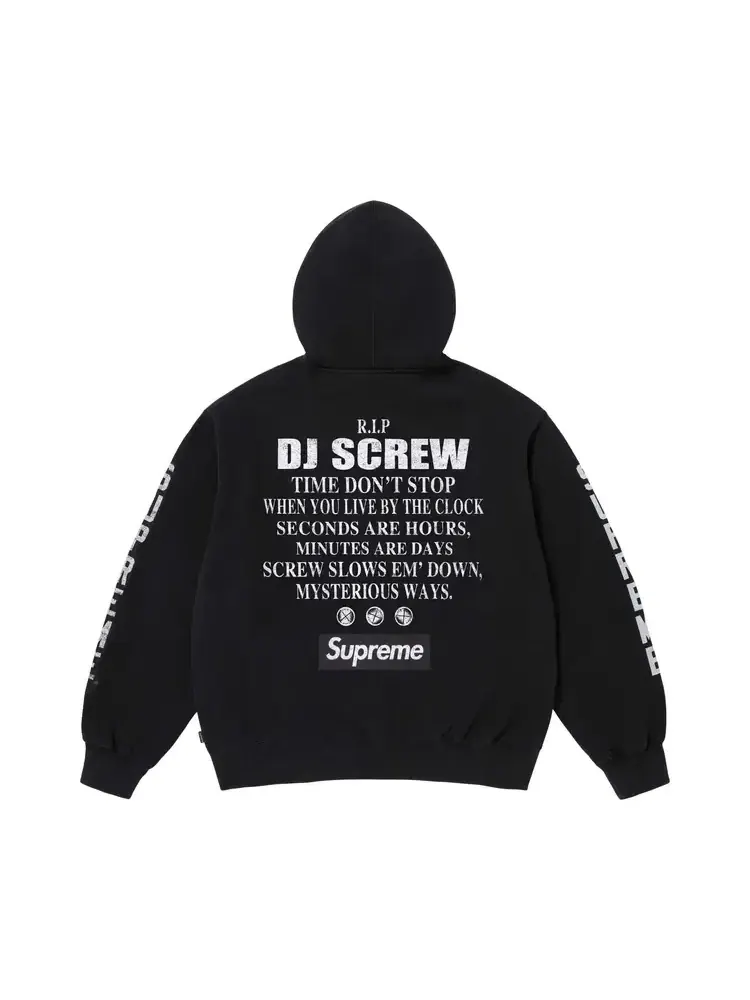Толстовка на молнии с капюшоном Supreme x Dj Screw — изображение 2 из 2, черный