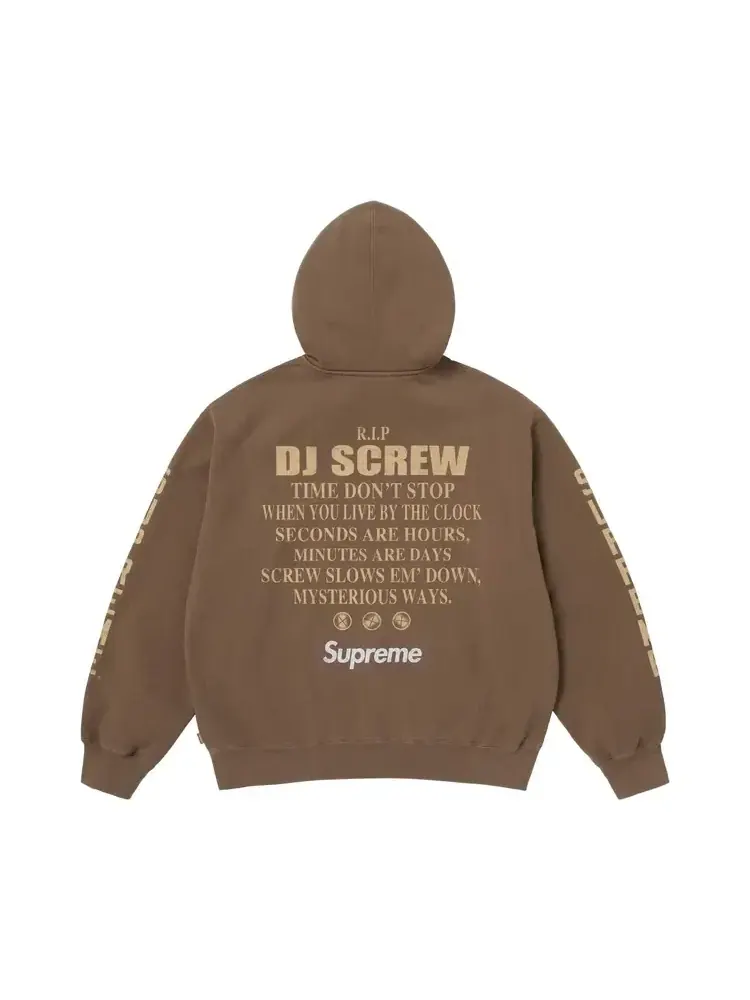 Толстовка на молнии с капюшоном Supreme x Dj Screw — изображение 2 из 2, коричневый