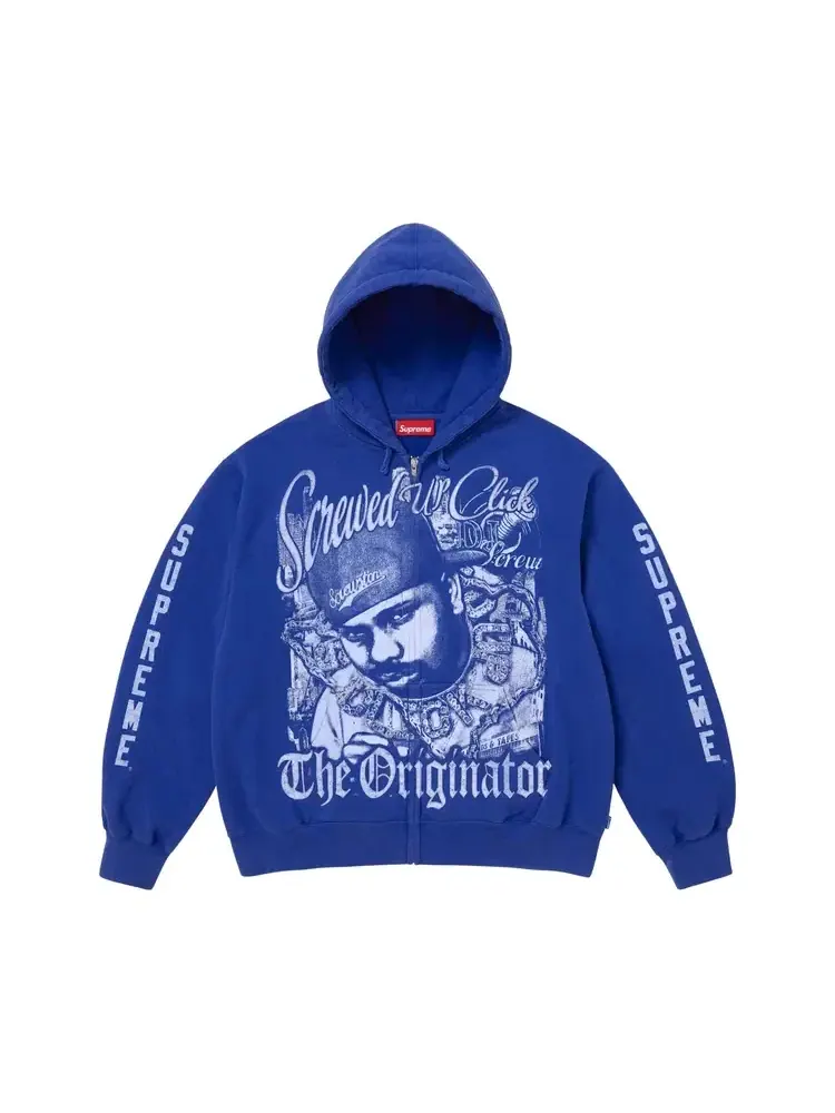 Толстовка на молнии с капюшоном Supreme x Dj Screw — изображение 1 из 2, синий