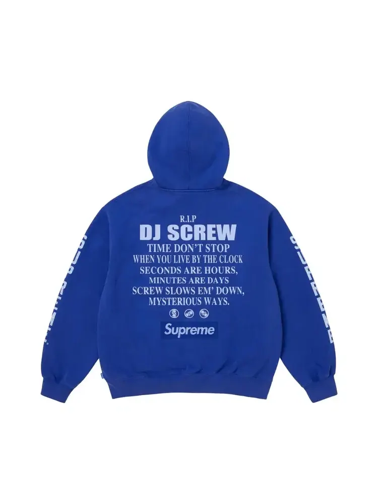 Толстовка на молнии с капюшоном Supreme x Dj Screw — изображение 2 из 2, синий