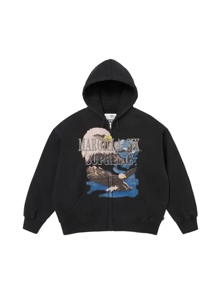 Толстовка Supreme x MM6 Maison Margiela Eagle на молнии с капюшоном — изображение 1 из 2, черный