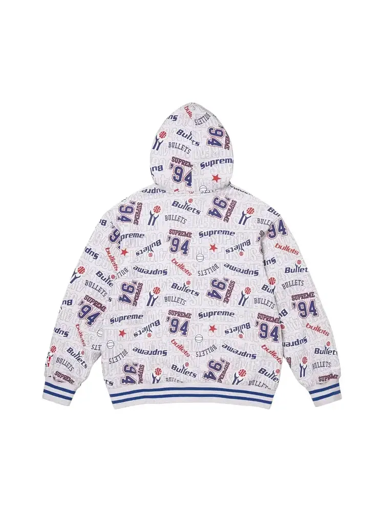 Толстовка с капюшоном на молнии Supreme x Mitchell & Ness Teams — изображение 2 из 2, серый