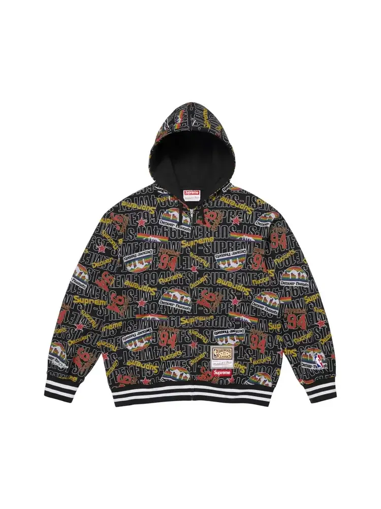 Толстовка с капюшоном на молнии Supreme x Mitchell & Ness Teams — изображение 1 из 2, черный