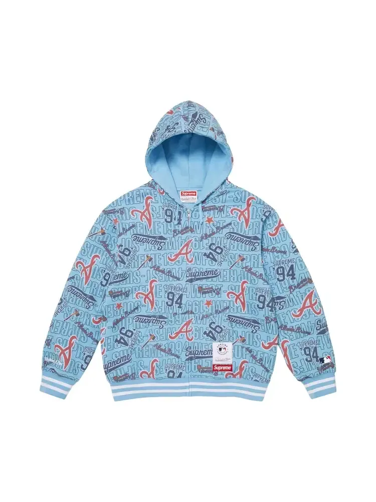 Толстовка на молнии с капюшоном Supreme x Mitchell Ness Teams — изображение 1 из 2, синий