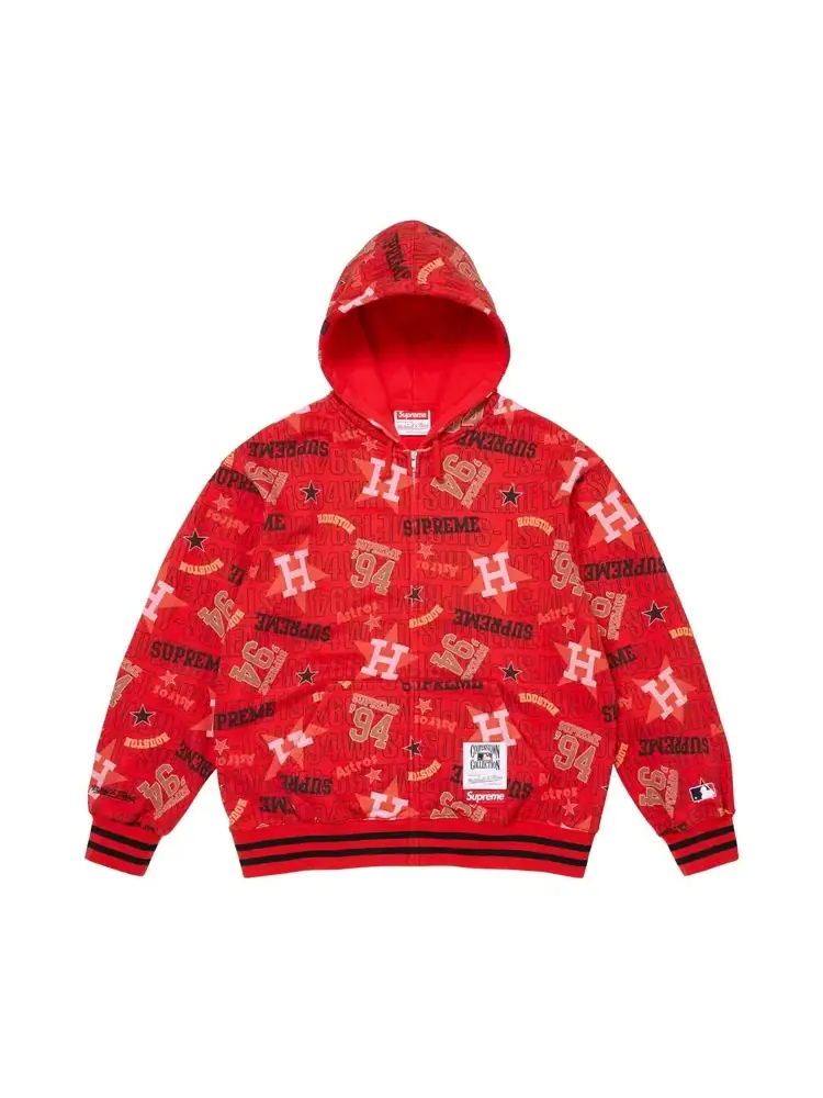 Толстовка на молнии с капюшоном Supreme x Mitchell Ness Teams — изображение 1 из 2, красный