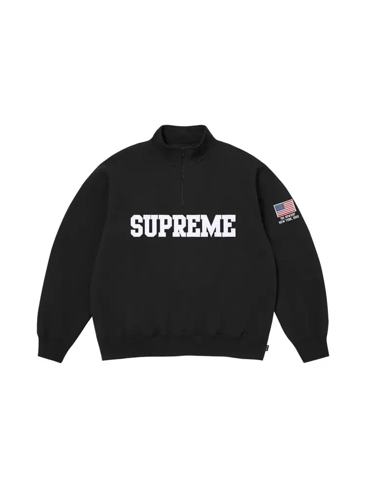 Пуловер Supreme Shop Flag Half Zip Pullover 'Black New York' — изображение 1 из 1, черный