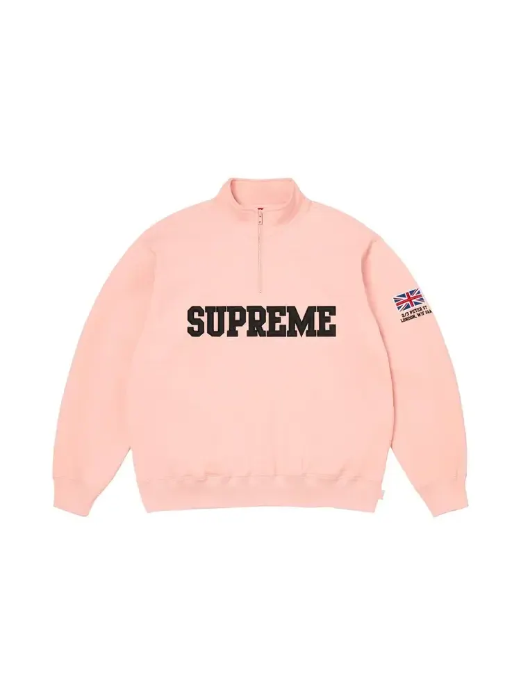 Пуловер Supreme Shop Flag Half Zip Pullover 'Light Pink London' — изображение 1 из 1, розовый