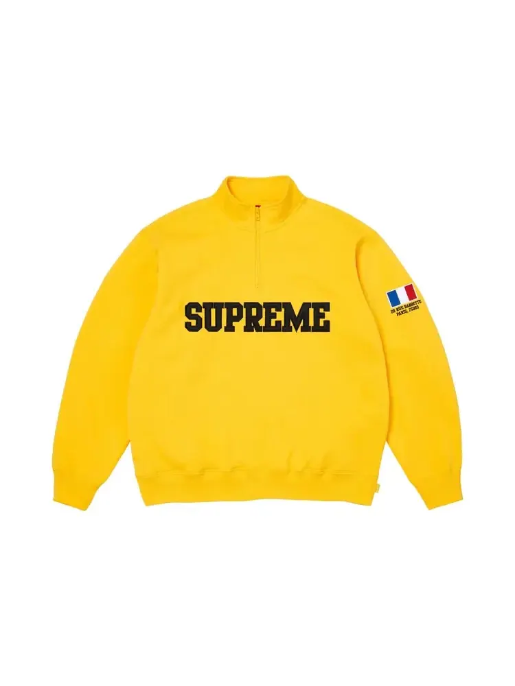 Пуловер Supreme Shop Flag Half Zip Pullover 'Yellow Paris' — изображение 1 из 1, желтый