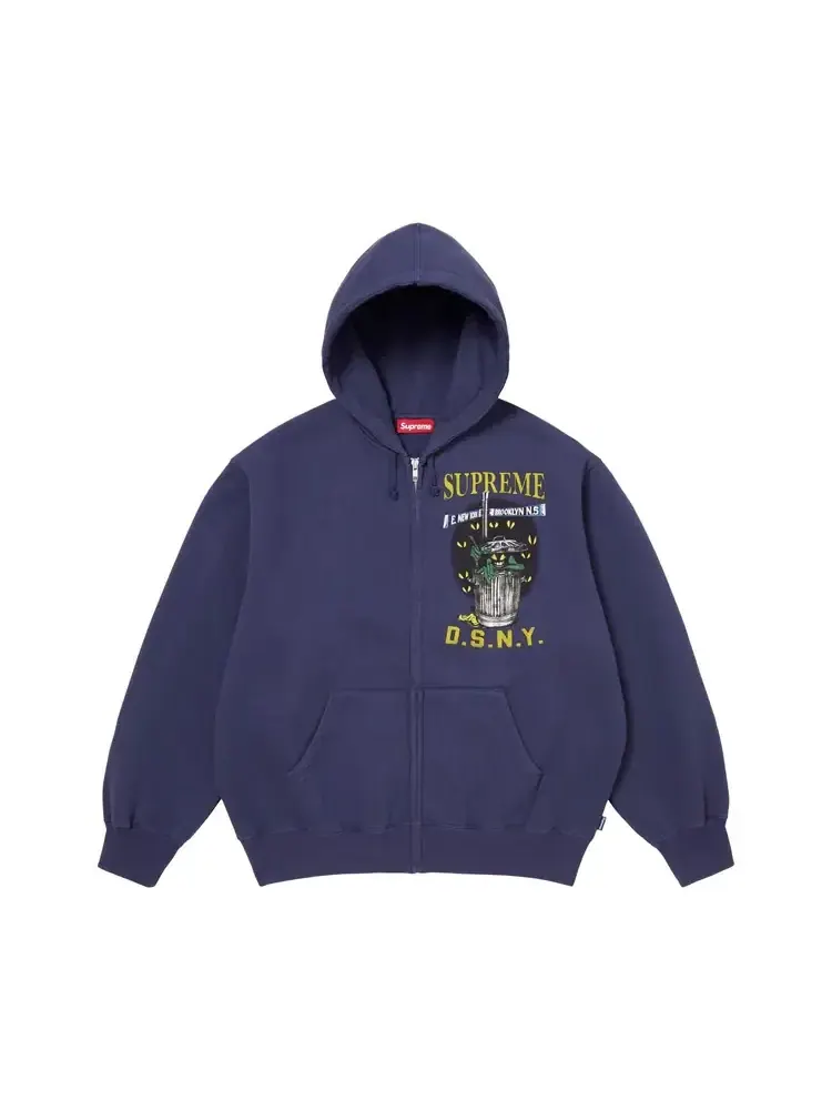 Толстовка Supreme x Dsny на молнии с капюшоном — изображение 1 из 2, темно-синий