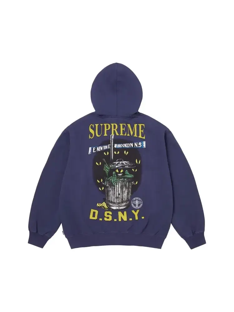 Толстовка Supreme x Dsny на молнии с капюшоном — изображение 2 из 2, темно-синий