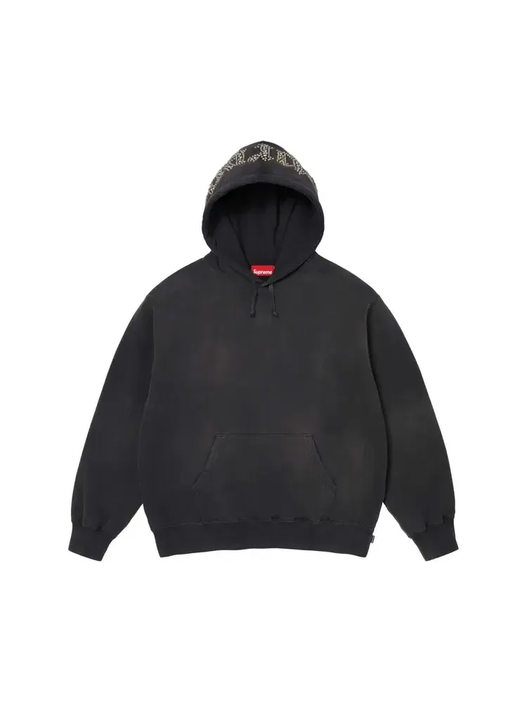 Толстовка Supreme Overdyed Studded Hooded Sweatshirt — изображение 1 из 2, черный