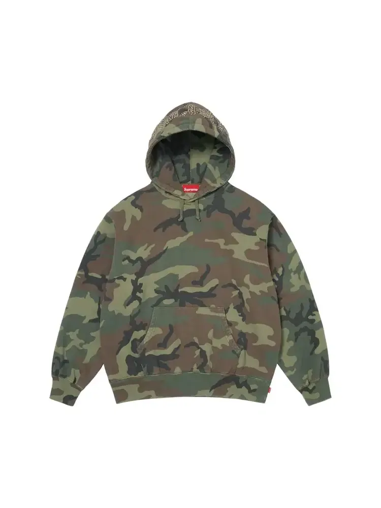 Толстовка Supreme Overdyed Studded Hooded Sweatshirt — изображение 1 из 2, зеленый