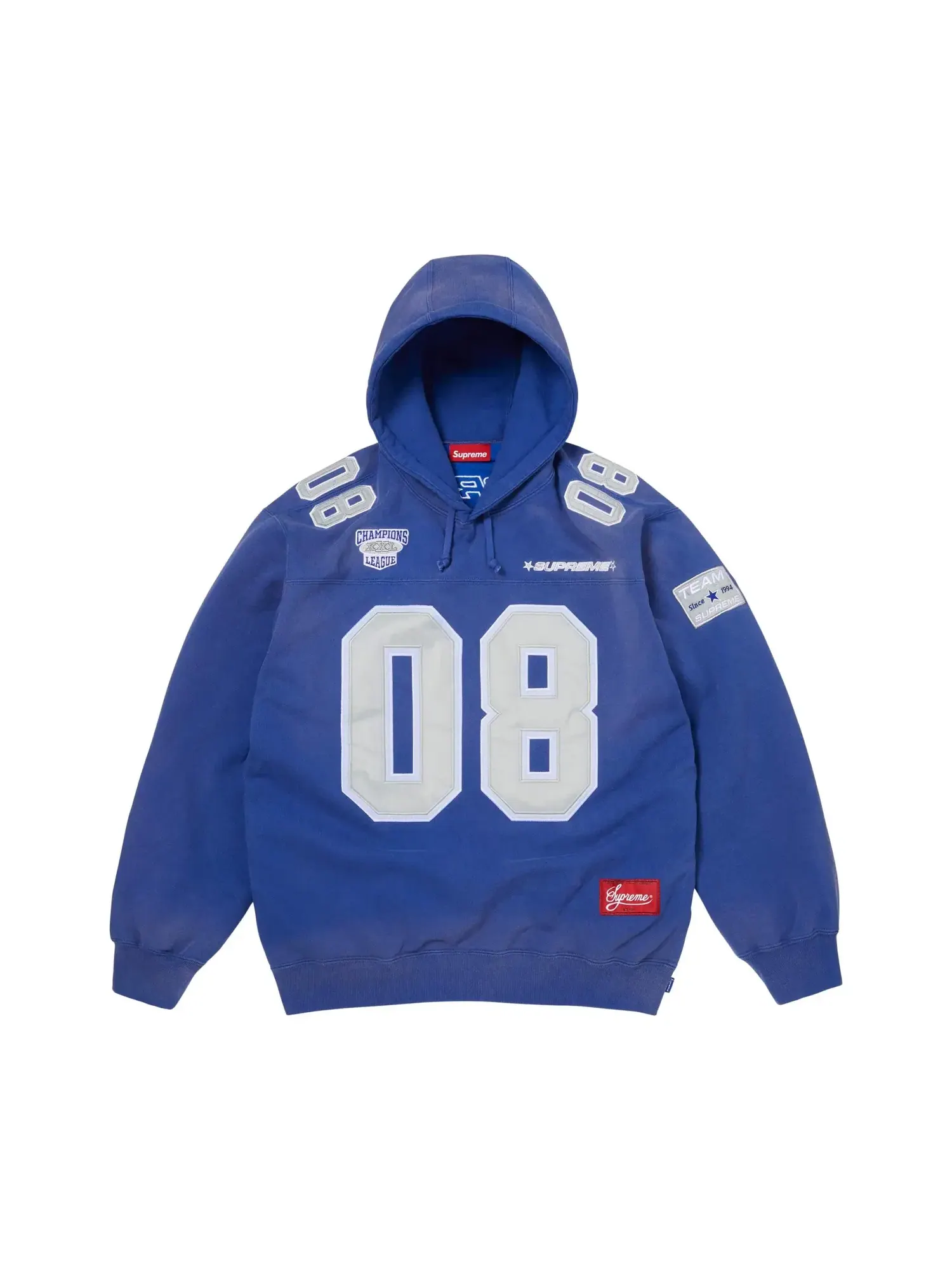 Толстовка Supreme Jersey Hooded Sweatshirt — изображение 1 из 2, королевский