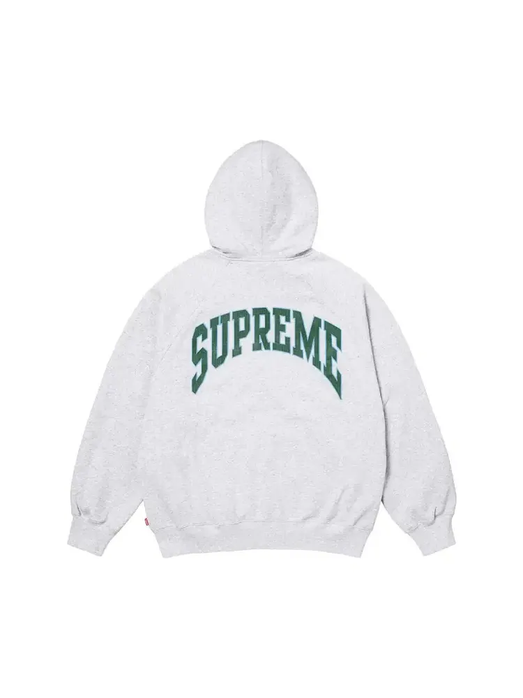 Толстовка Supreme Cracked Raglan Zip Up Hooded Sweatshirt — изображение 2 из 2, серый