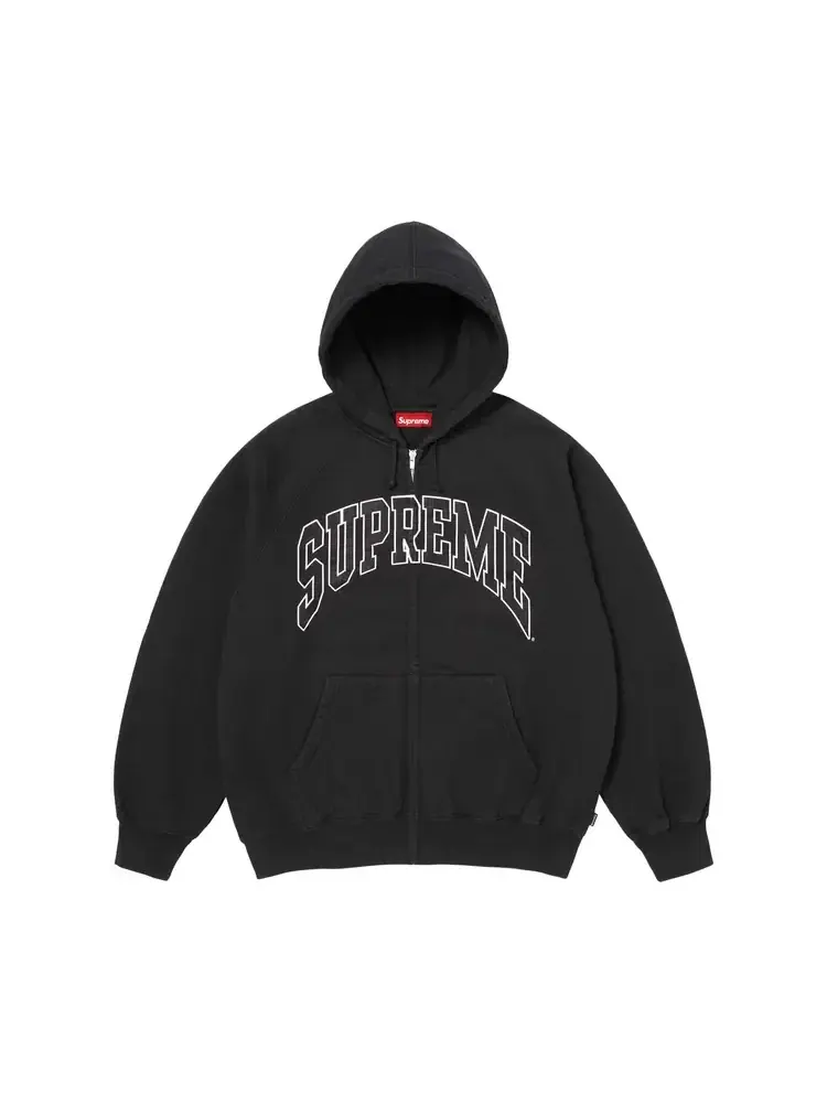 Толстовка Supreme Cracked Raglan Zip Up Hooded Sweatshirt — изображение 1 из 2, черный