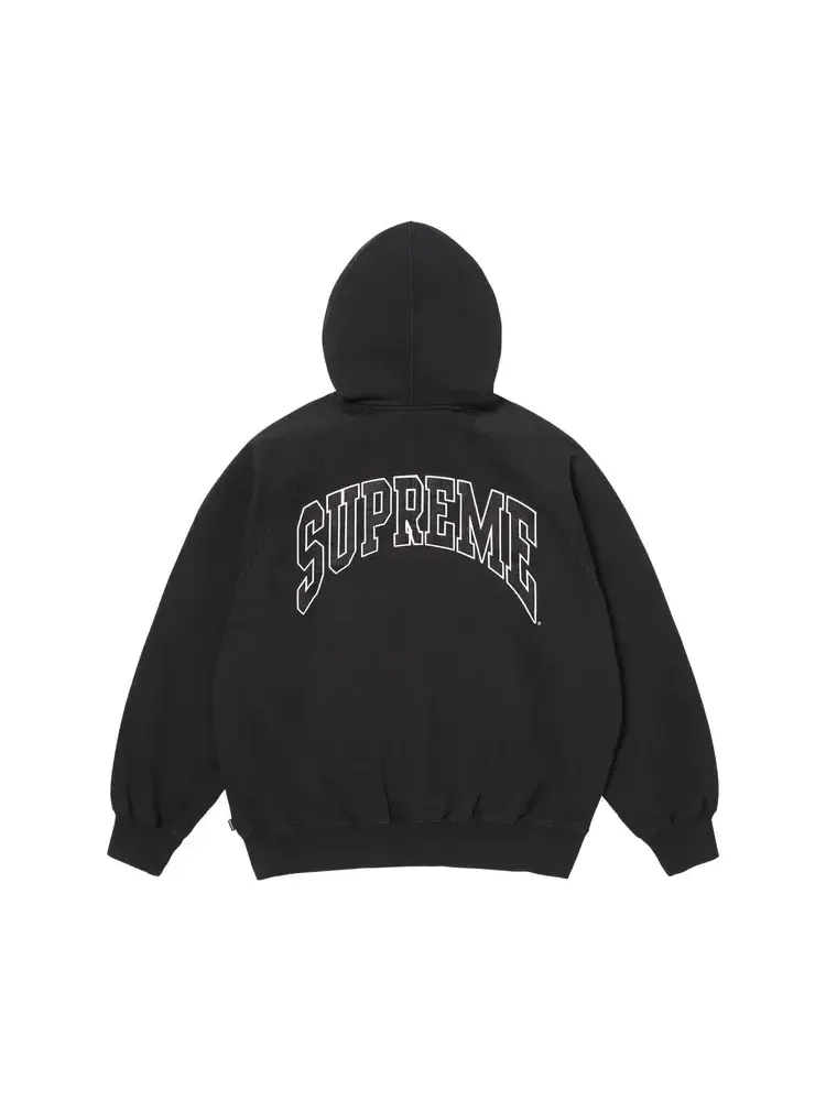 Толстовка Supreme Cracked Raglan Zip Up Hooded Sweatshirt — изображение 2 из 2, черный