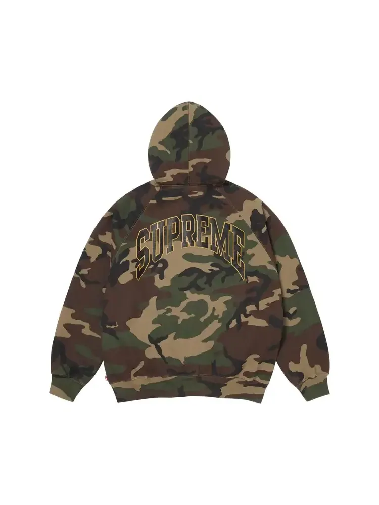 Толстовка Supreme Cracked Raglan Zip Up Hooded Sweatshirt — изображение 2 из 2, зеленый