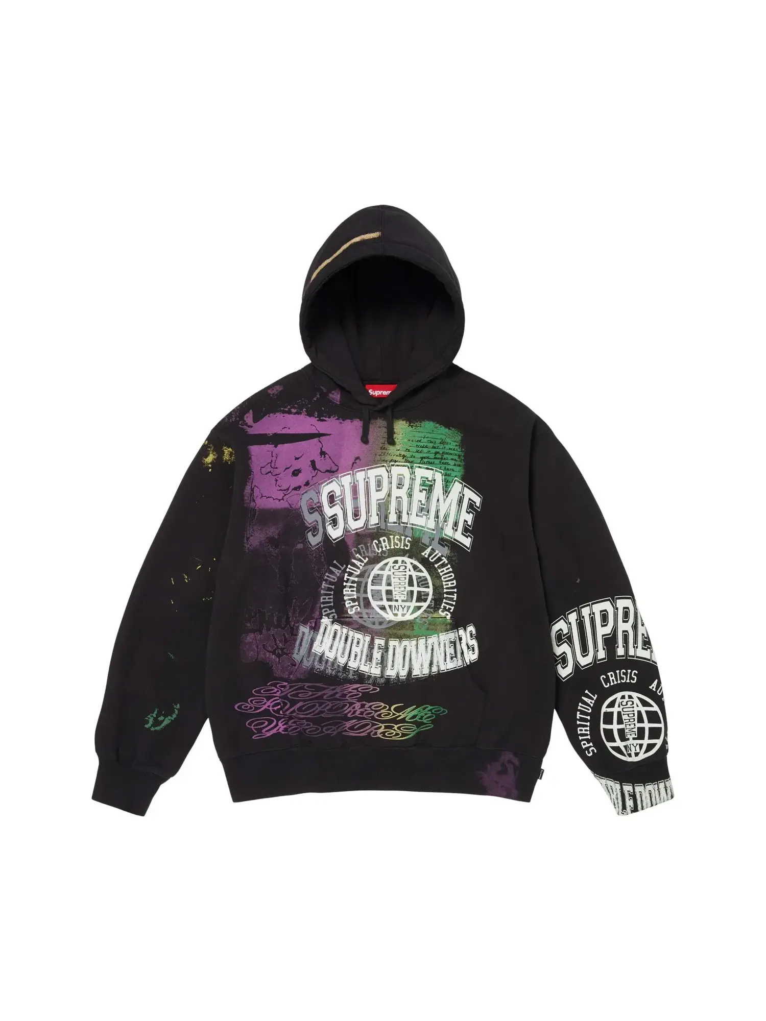 Толстовка Supreme с капюшоном и принтом — изображение 1 из 2, черный