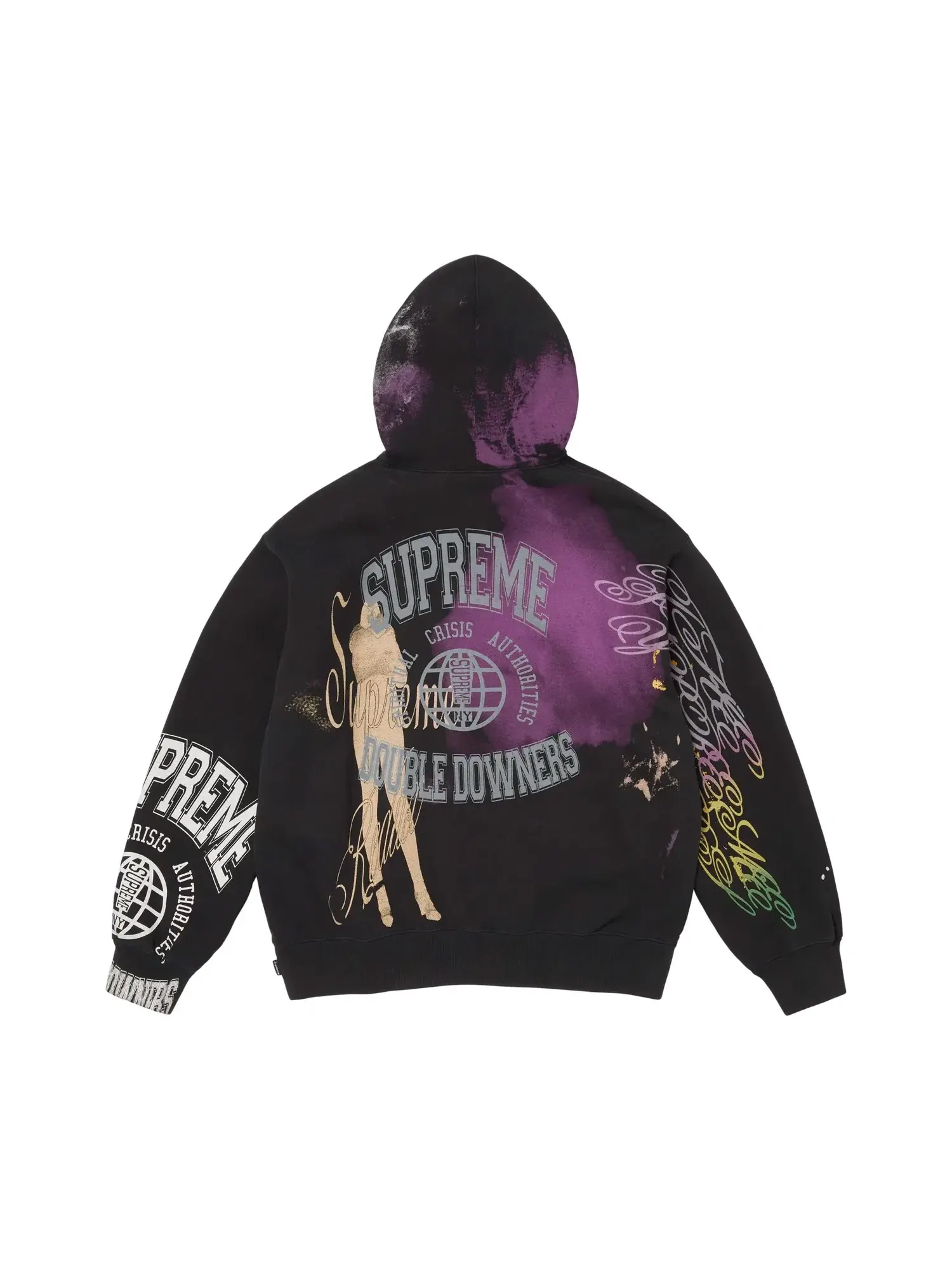 Толстовка Supreme с капюшоном и принтом — изображение 2 из 2, черный