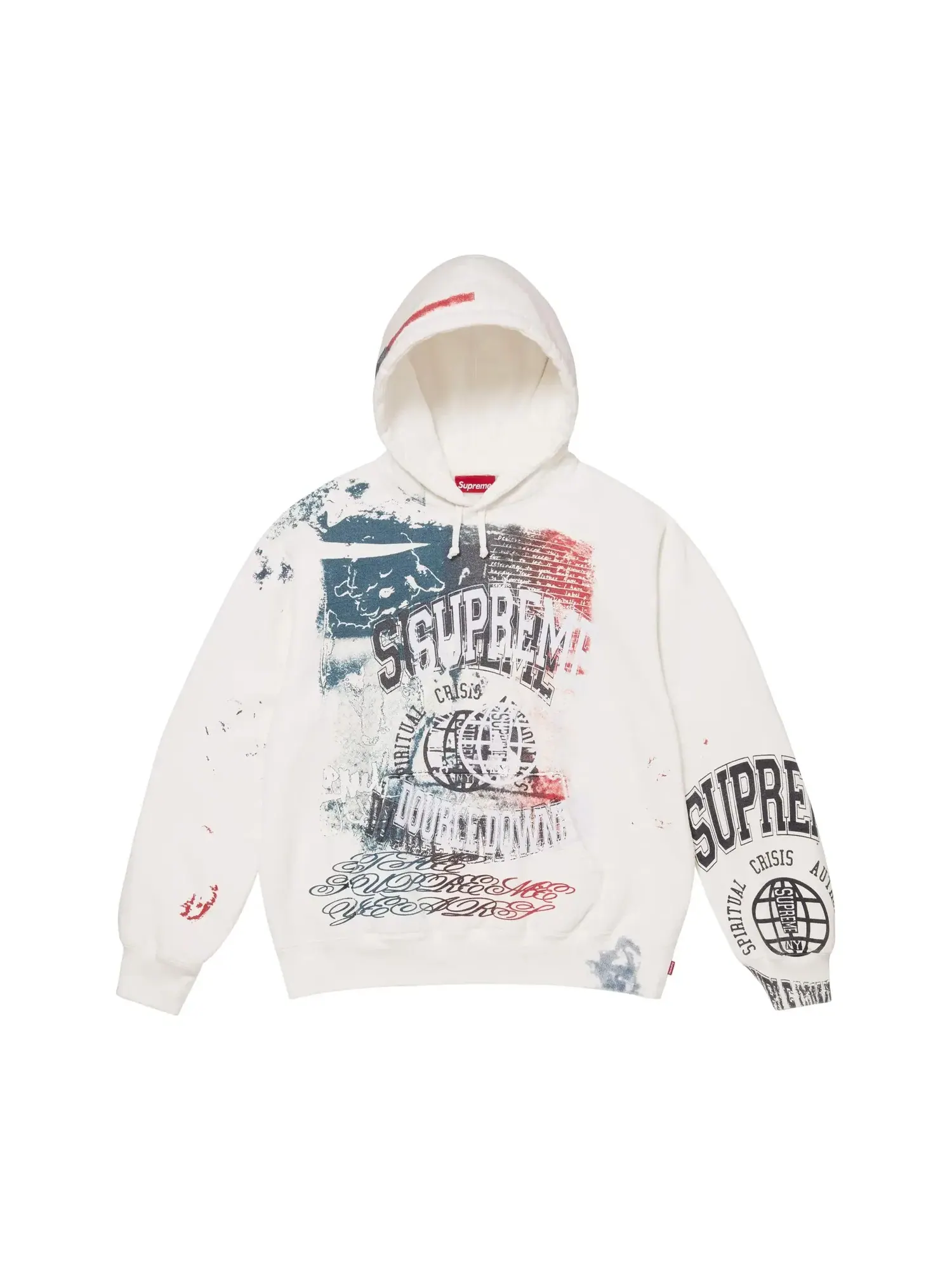Толстовка Supreme с капюшоном и принтом — изображение 1 из 2, белый