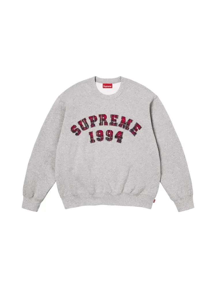 Свитшот Supreme Plaid Arc Crewneck 'Heather Grey' — изображение 1 из 1, серый