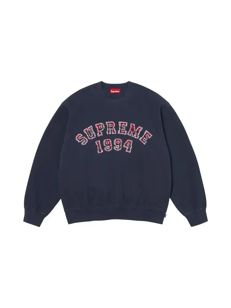 Свитшот Supreme Plaid Arc Crewneck 'Navy' — изображение 1 из 1, синий