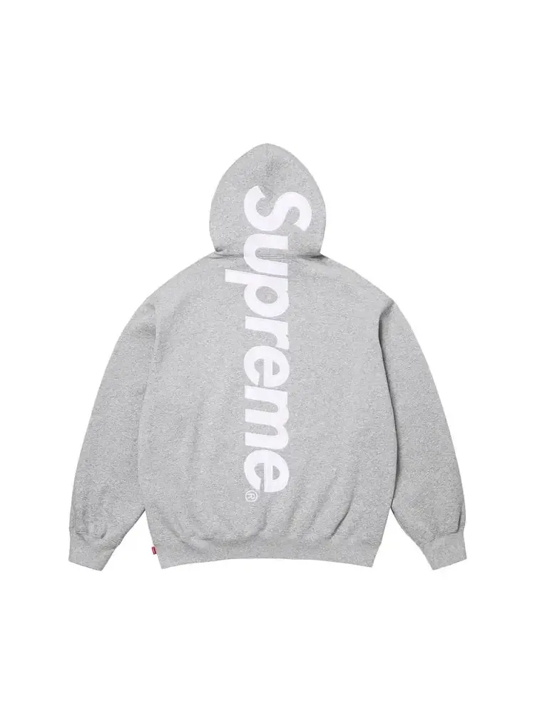 Толстовка с атласной аппликацией и капюшоном Supreme — изображение 2 из 2, серый