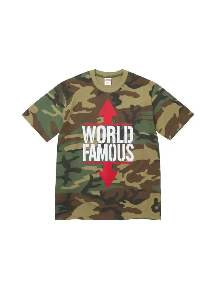 Футболка Supreme World Famous Tee 'Woodland Camo' — изображение 1 из 2, коричневый
