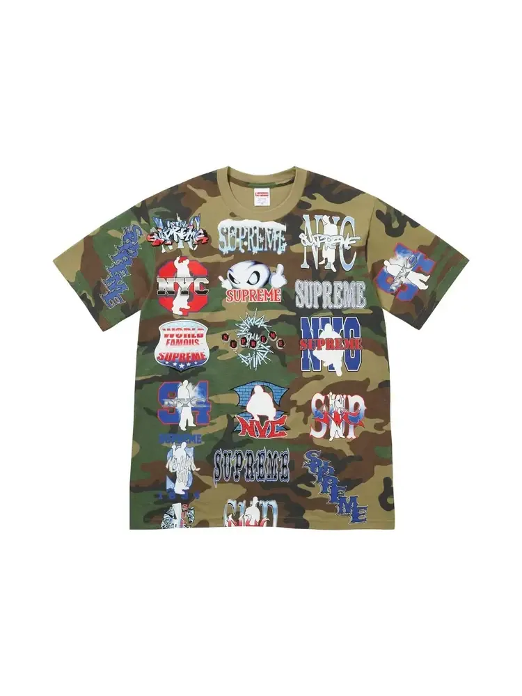 Футболка Supreme Flash Tee 'Woodland Camo' — изображение 1 из 2, коричневый