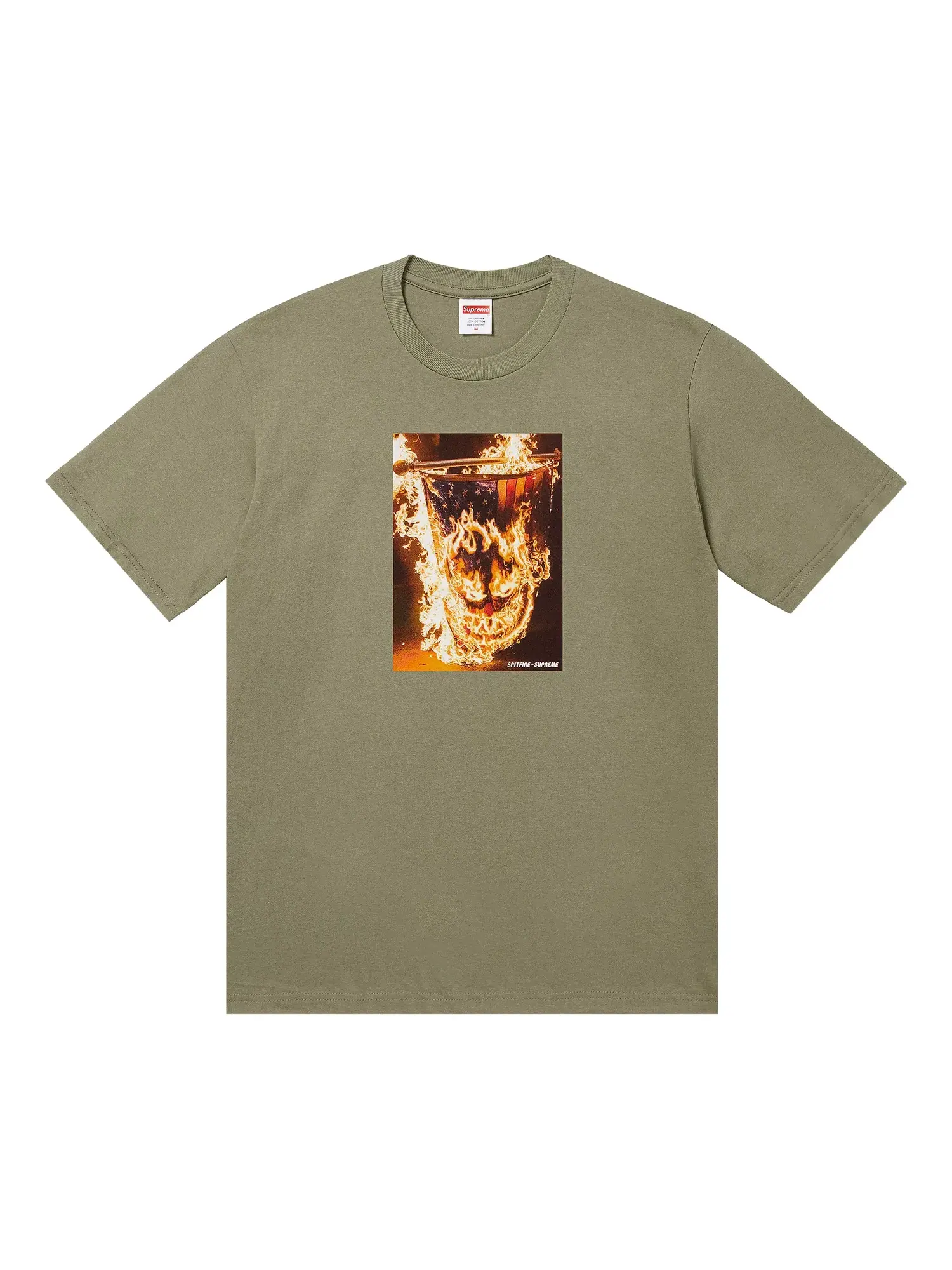 Футболка Supreme x Spitfire Flag Tee — изображение 1 из 2, светлый оливковый
