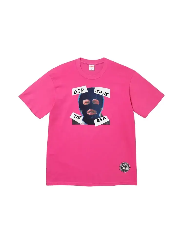 Футболка Supreme God Save Us — изображение 1 из 2, розовый