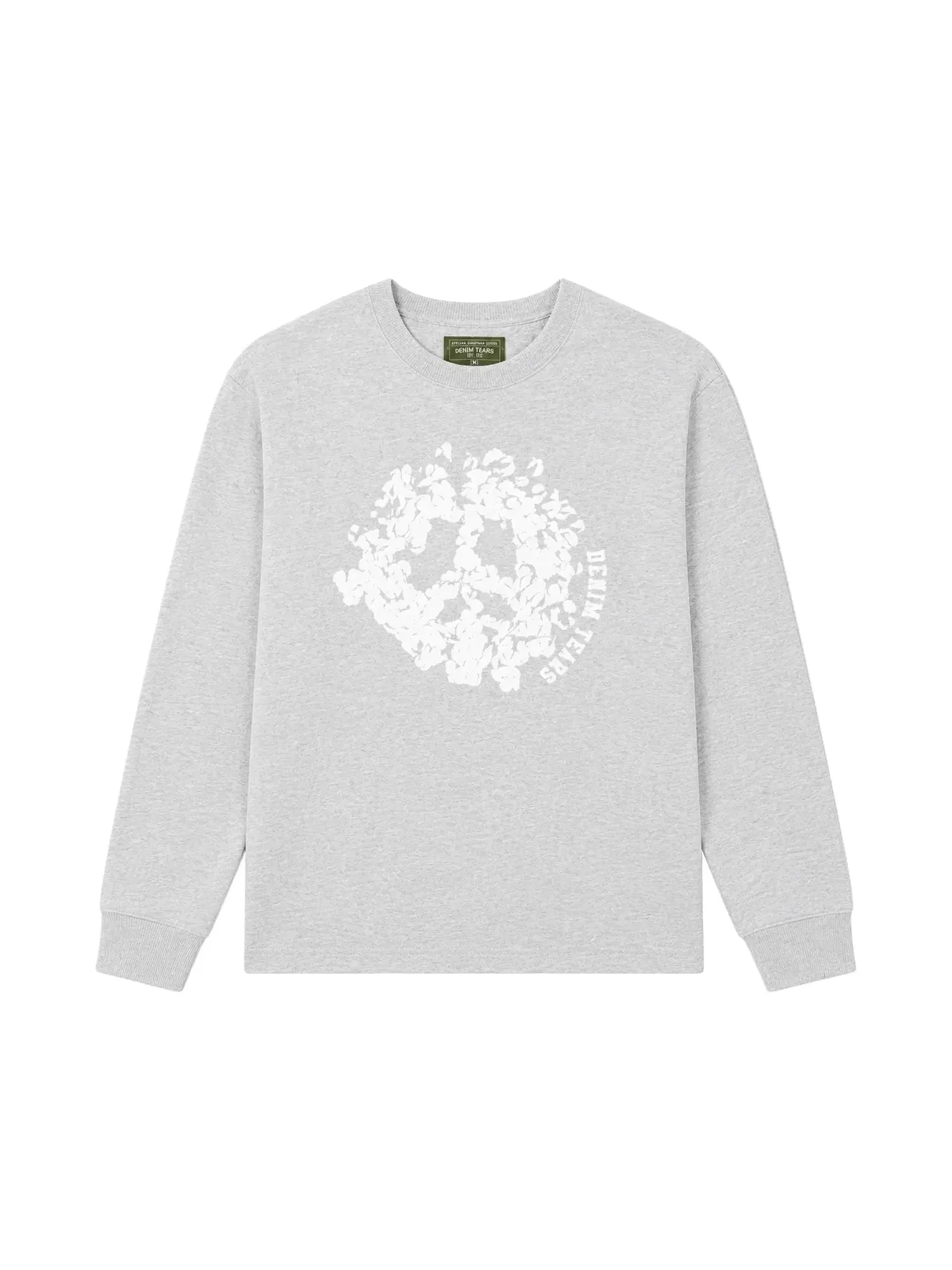 Свитшот Denim Tears Peace Wreath Crewneck — изображение 1 из 1, серый/белый