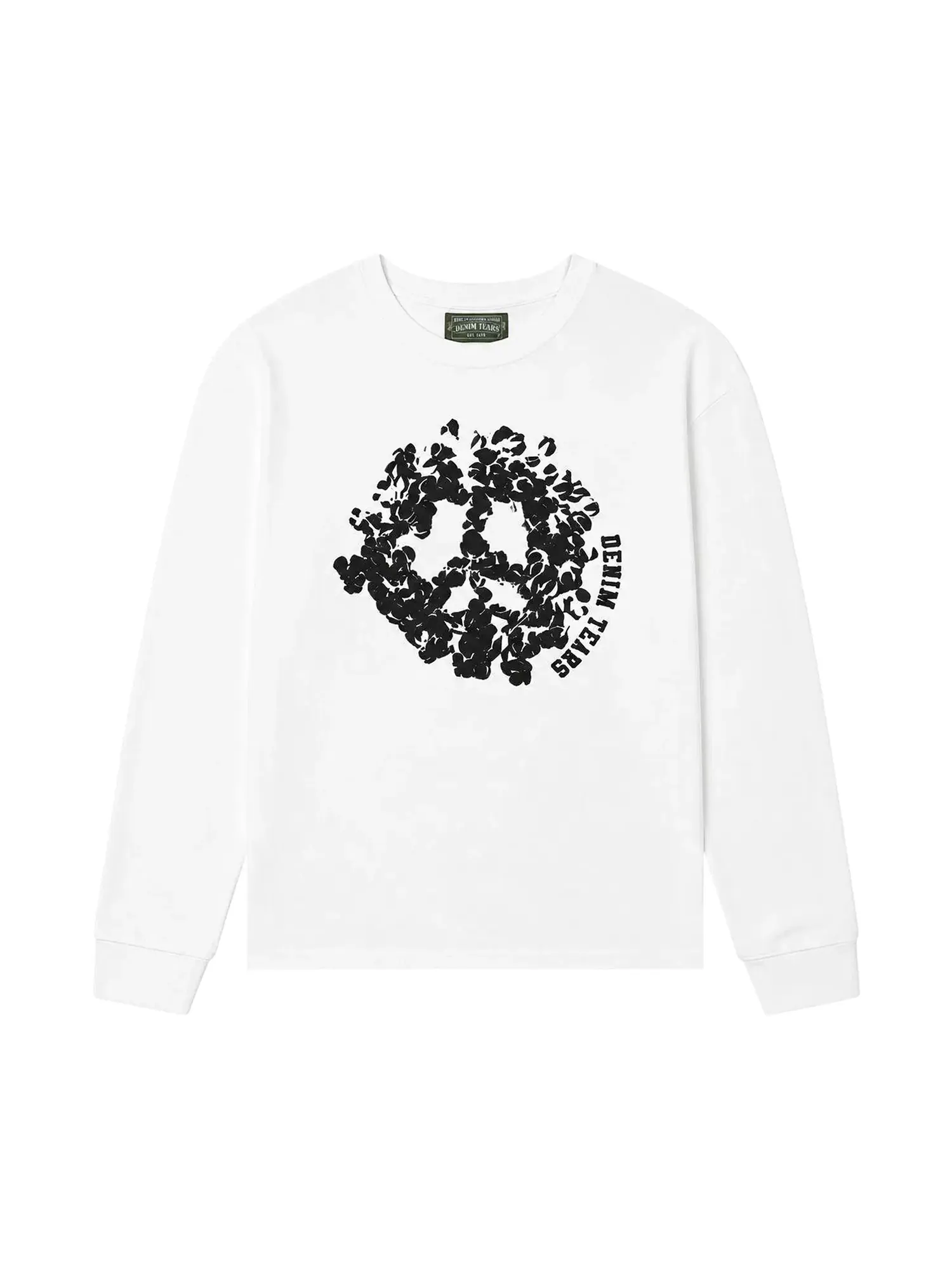 Футболка с длинными рукавами Denim Tears Peace Wreath — изображение 1 из 1, белый/черный