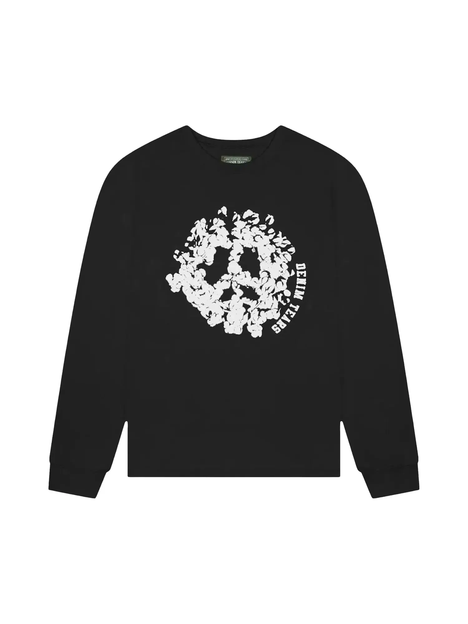 Футболка с длинными рукавами Denim Tears Peace Wreath — изображение 1 из 1, черный/белый