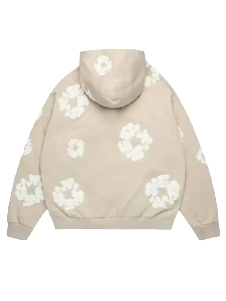 Худи на молнии Denim Tears Cotton Wreath — изображение 2 из 2, бежевый