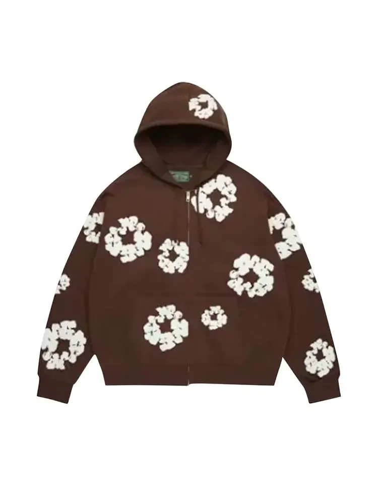 Худи на молнии Denim Tears Cotton Wreath — изображение 1 из 2, коричневый