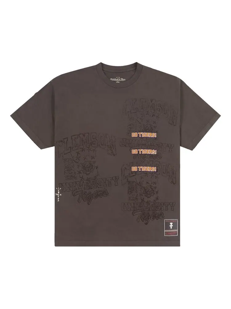 Футболка Cactus Jack By Travis Scott Cactus Jack by Travis Scott x Mitchell & Ness Clemson University Seal Tee, коричневый