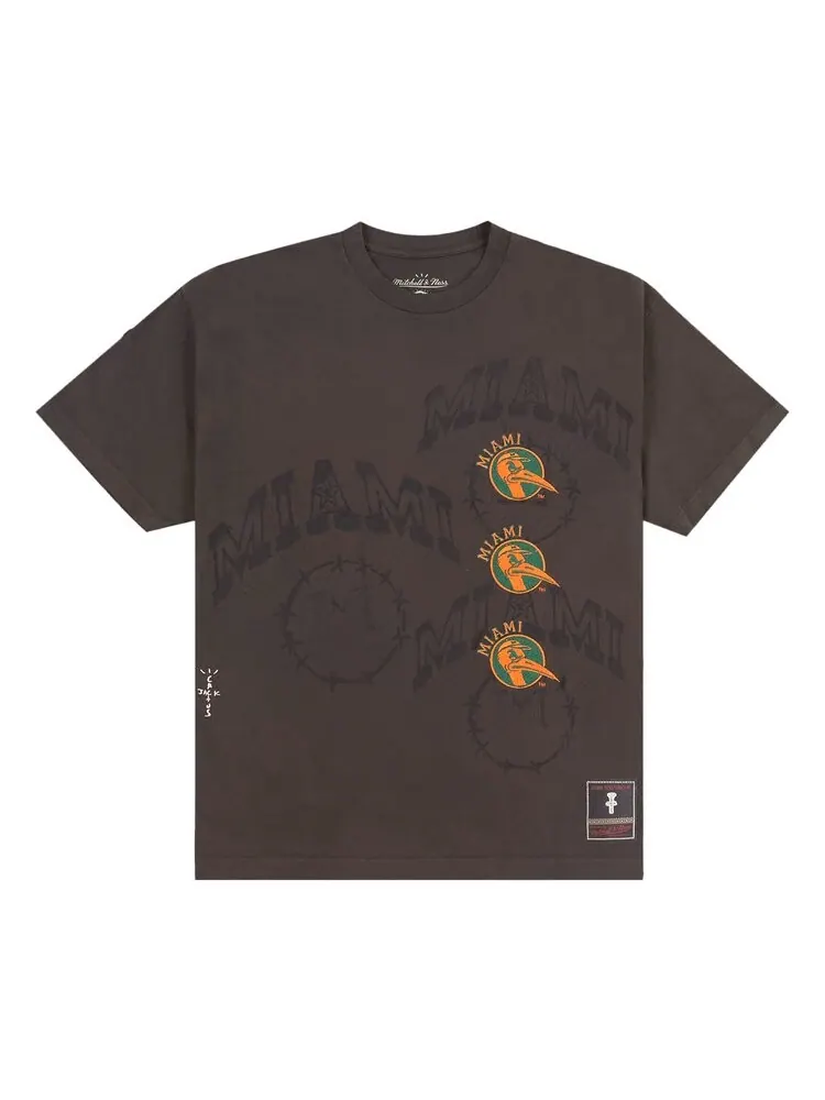 Футболка Cactus Jack By Travis Scott Cactus Jack by Travis Scott x Mitchell & Ness University Of Miami Seal Tee, коричневый