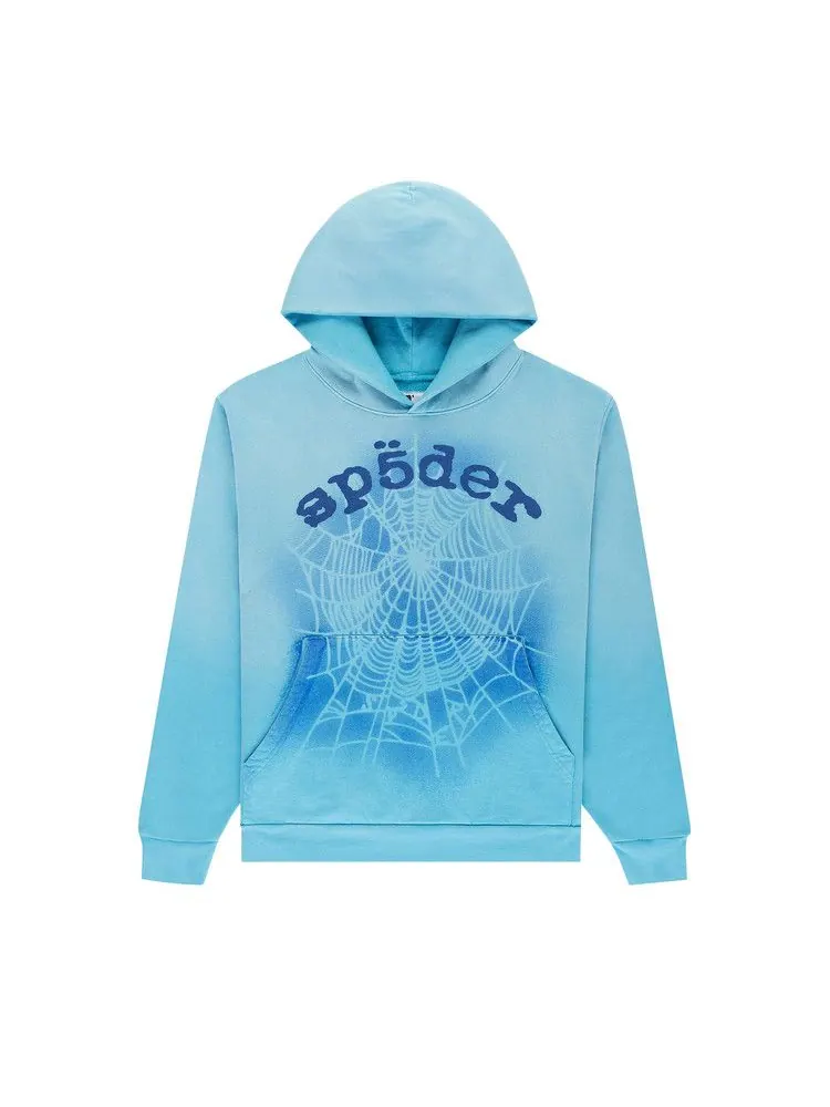 Худи Sp5der OG Web V2 Spray Hoodie — изображение 1 из 2, светлый синий