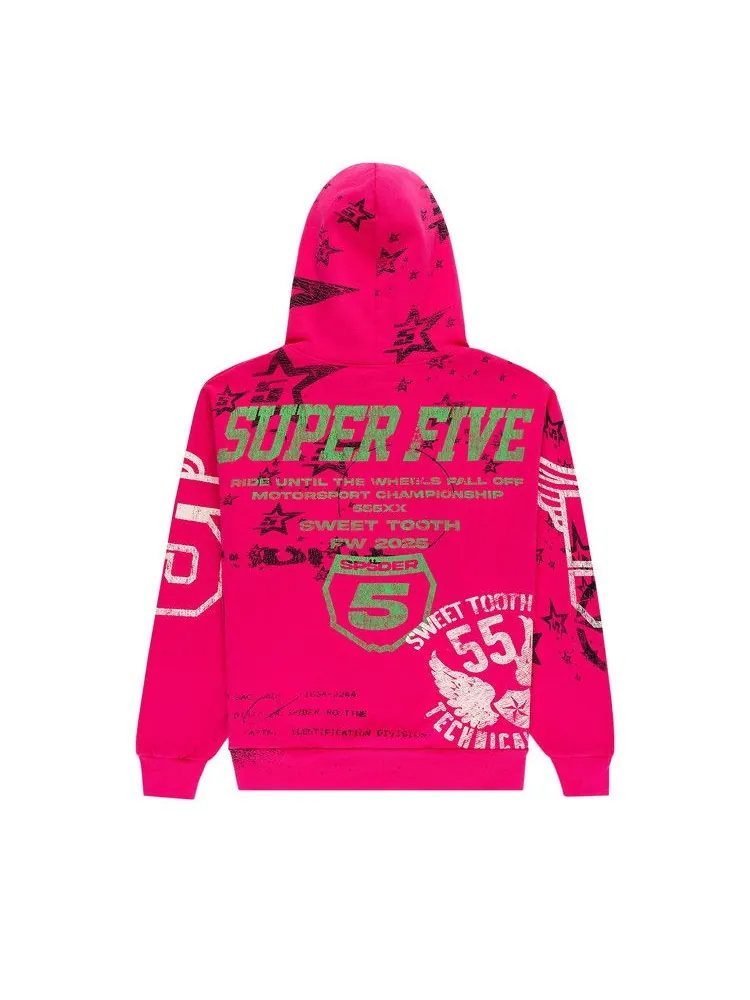 Худи Sp5der Stencil Hoodie — изображение 2 из 3, розовый