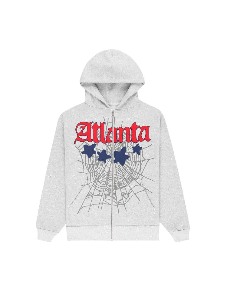 Худи Sp5der Atlanta Full Zip Hoodie — изображение 1 из 3, серый
